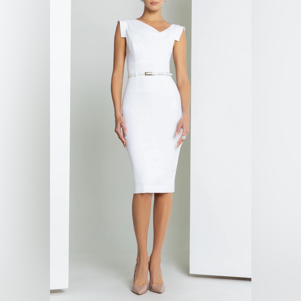 Black Halo Jackie O dress size 8 in white new with tags